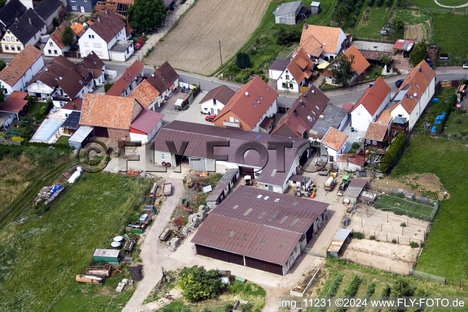 Vue oblique de Quartier Mühlhofen in Billigheim-Ingenheim dans le département Rhénanie-Palatinat, Allemagne