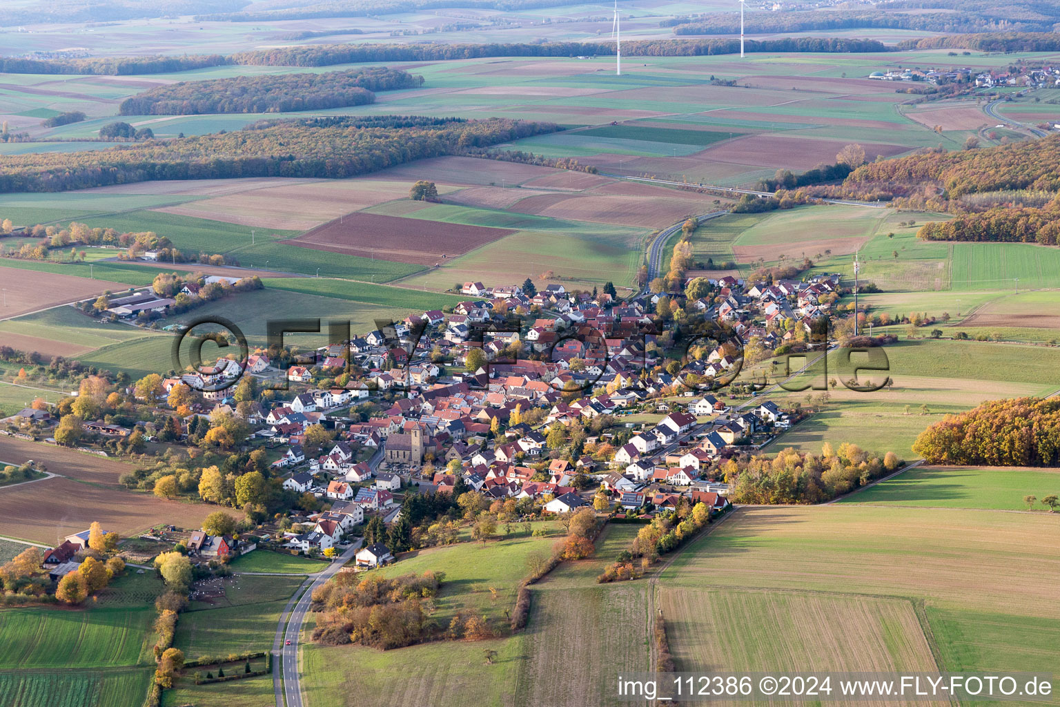 Vue aérienne de Quartier Stettbach in Werneck dans le département Bavière, Allemagne