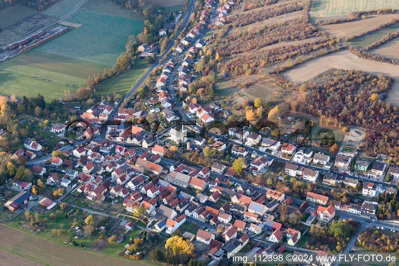 Photographie aérienne de Arnstein dans le département Bavière, Allemagne