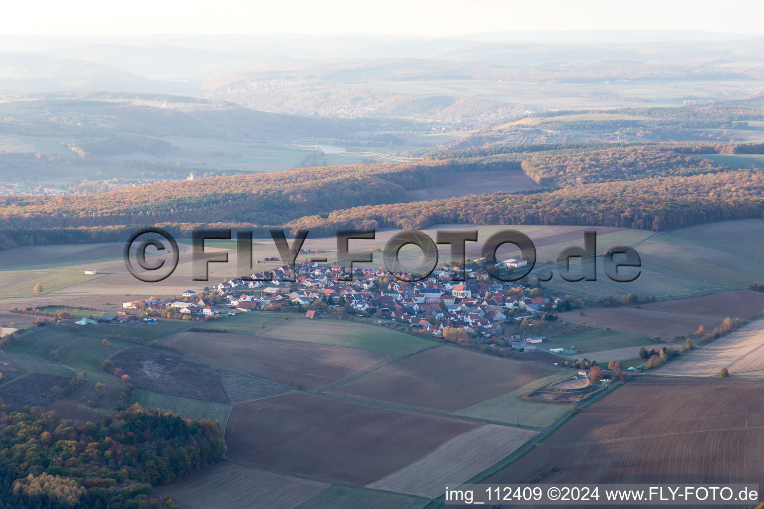 Vue aérienne de Hesslar dans le département Bavière, Allemagne