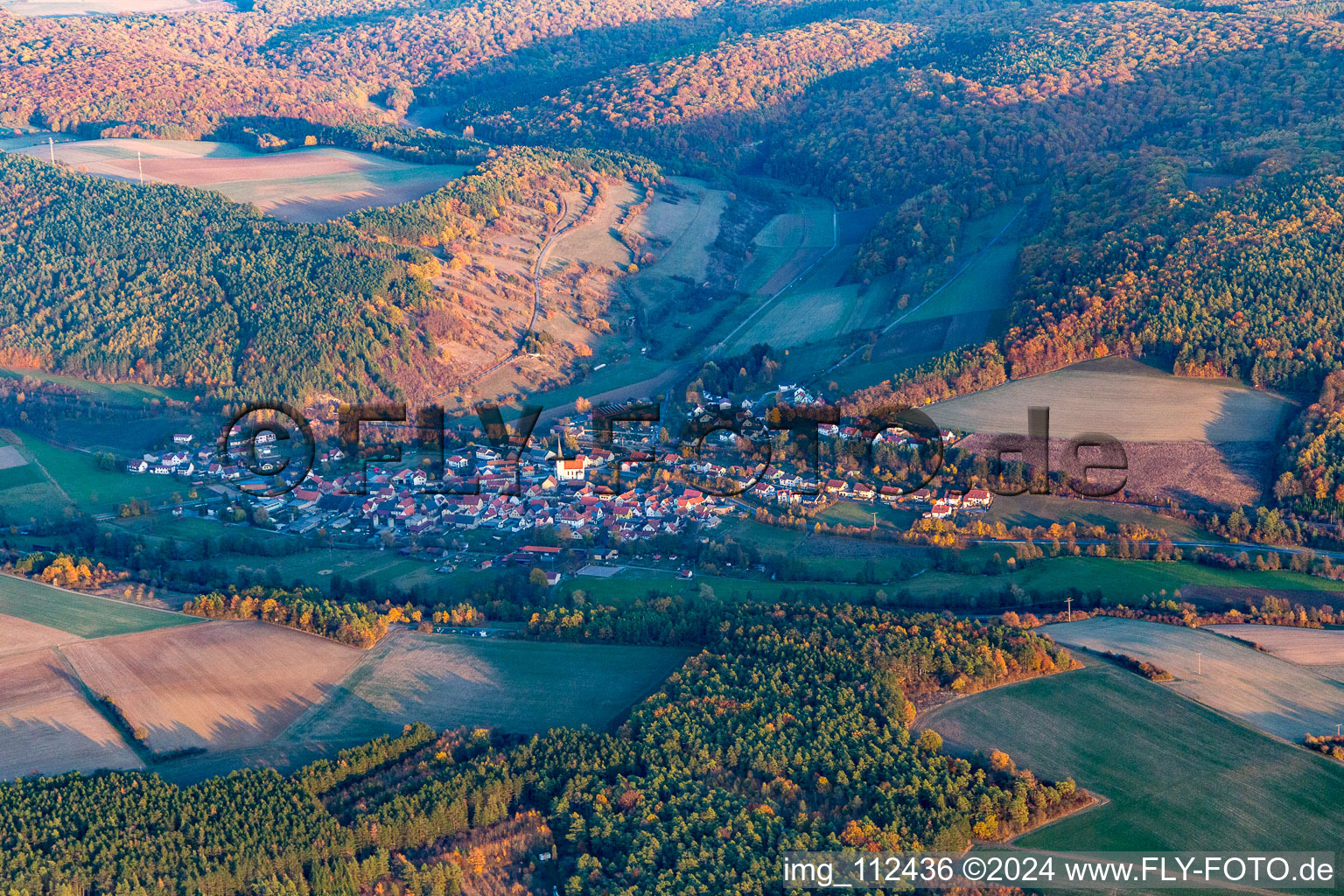 Photographie aérienne de Quartier Binsfeld in Arnstein dans le département Bavière, Allemagne