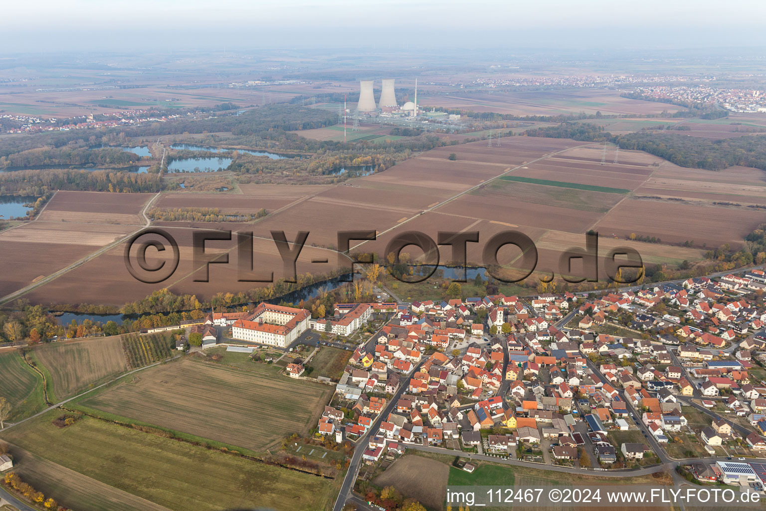 Vue aérienne de Ensemble immobilier du monastère de Maria Hilf à Heidenfeld dans le département Bavière, Allemagne