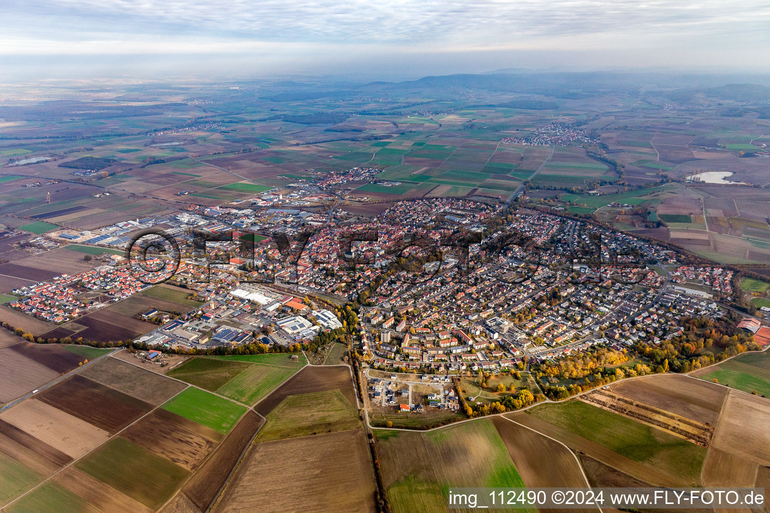 Vue aérienne de Gerolzhofen dans le département Bavière, Allemagne