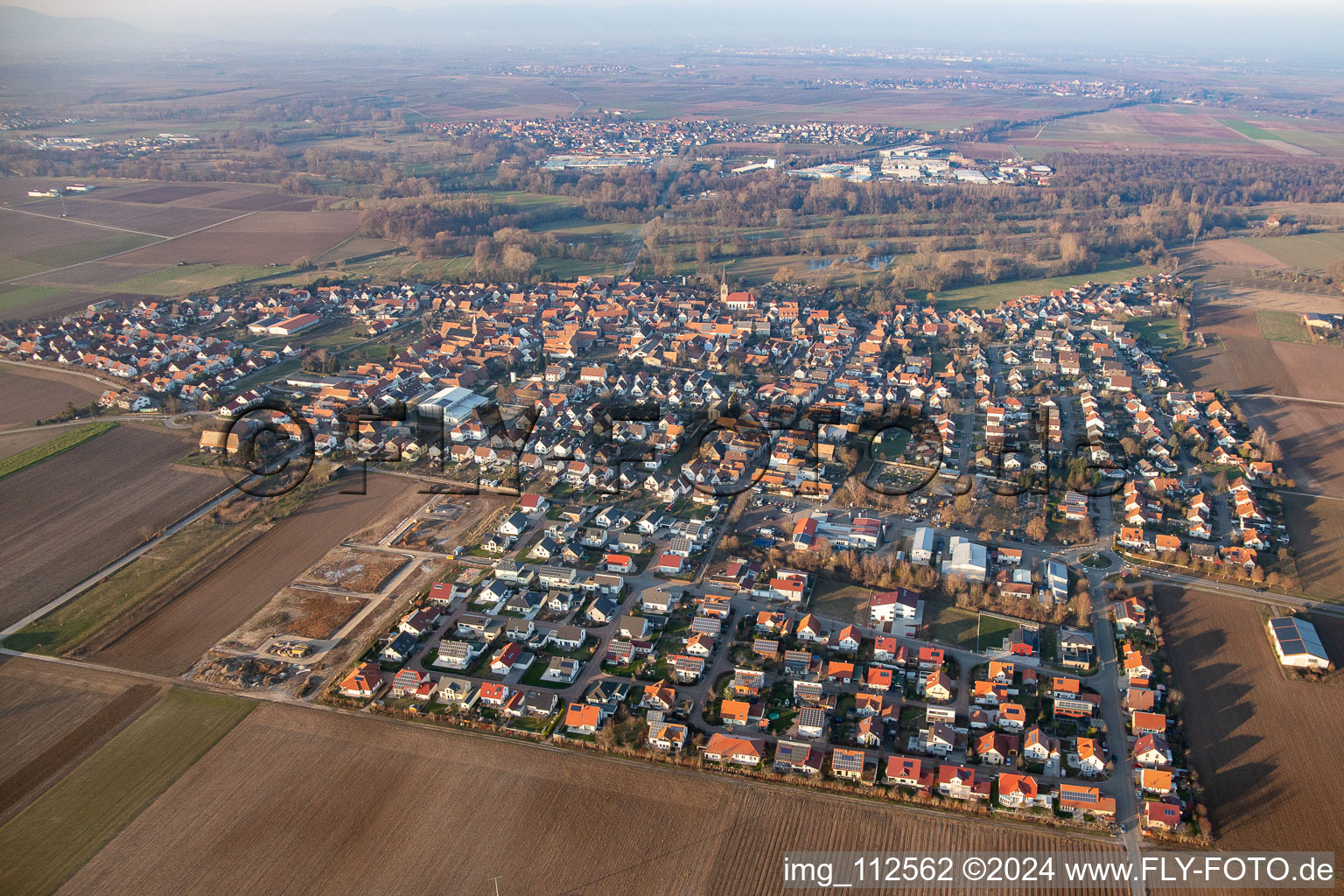 Enregistrement par drone de Steinweiler dans le département Rhénanie-Palatinat, Allemagne