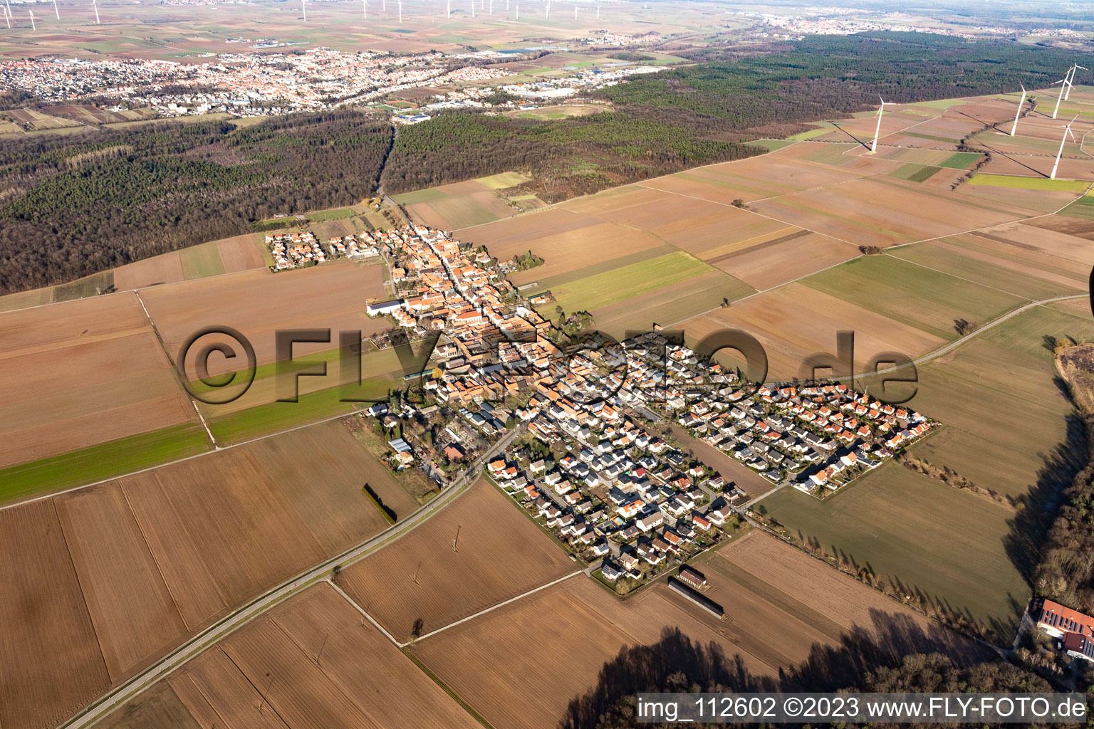 Quartier Hayna in Herxheim bei Landau dans le département Rhénanie-Palatinat, Allemagne d'en haut