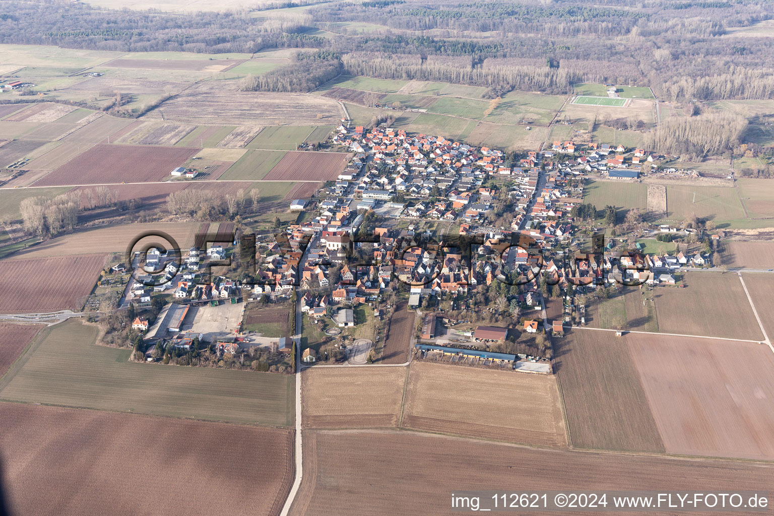 Image drone de Knittelsheim dans le département Rhénanie-Palatinat, Allemagne