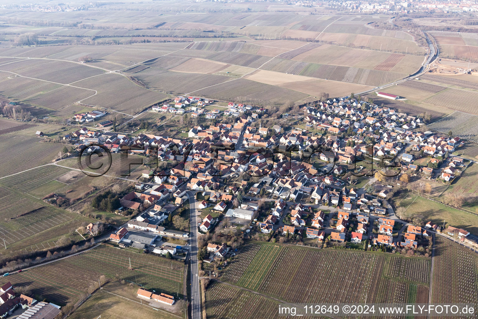 Impflingen dans le département Rhénanie-Palatinat, Allemagne vue d'en haut