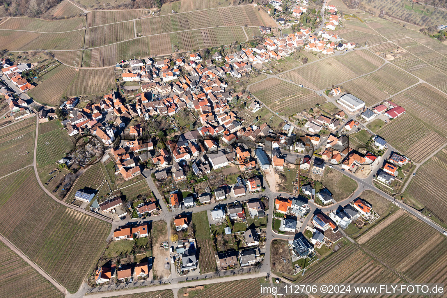 Vue d'oiseau de Weyher in der Pfalz dans le département Rhénanie-Palatinat, Allemagne