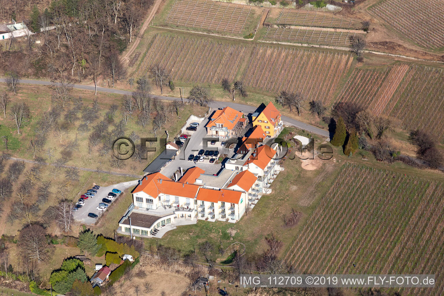 Photographie aérienne de Hôtel de bien-être Alte Rebschule et Gasthaus Sesel à Rhodt unter Rietburg dans le département Rhénanie-Palatinat, Allemagne