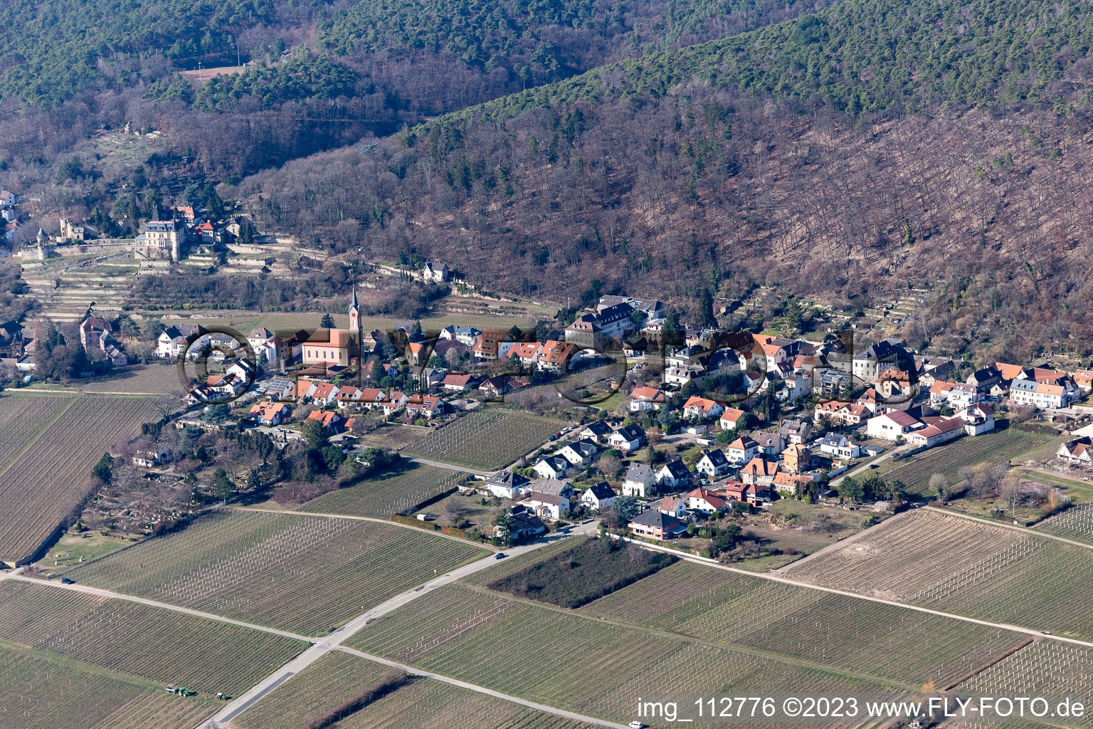 Vue aérienne de Cimetière à le quartier Haardt in Neustadt an der Weinstraße dans le département Rhénanie-Palatinat, Allemagne