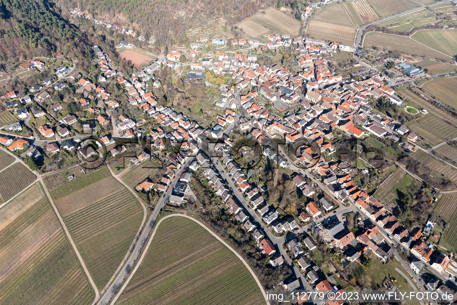Photographie aérienne de Quartier Gimmeldingen in Neustadt an der Weinstraße dans le département Rhénanie-Palatinat, Allemagne