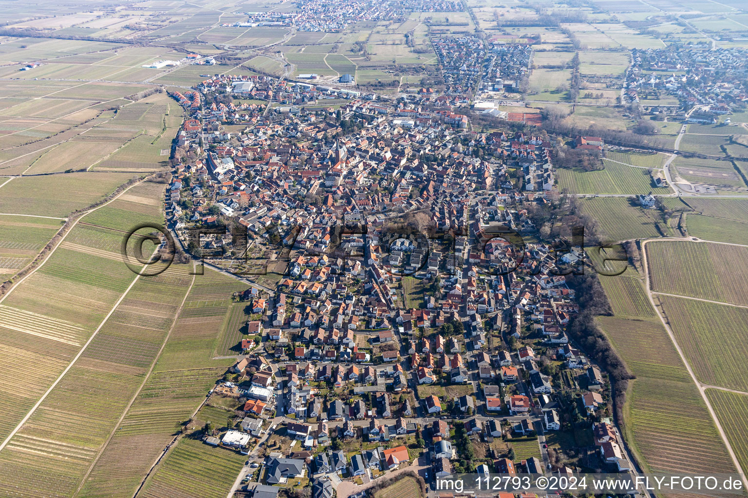 Deidesheim dans le département Rhénanie-Palatinat, Allemagne vue du ciel