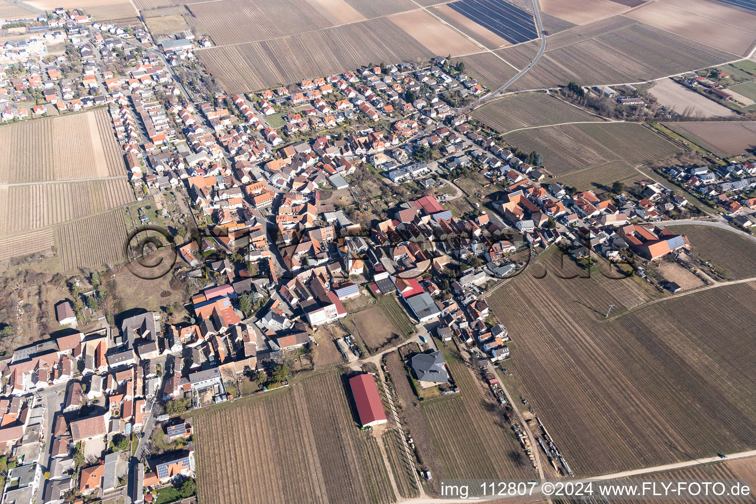 Enregistrement par drone de Gönnheim dans le département Rhénanie-Palatinat, Allemagne