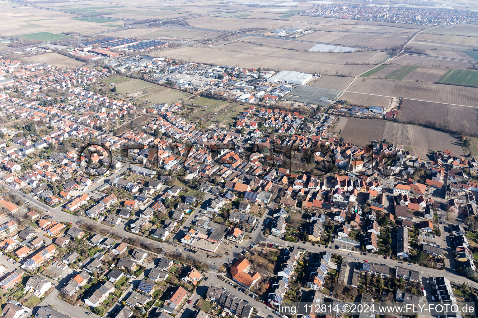 Vue aérienne de Quartier Dannstadt in Dannstadt-Schauernheim dans le département Rhénanie-Palatinat, Allemagne