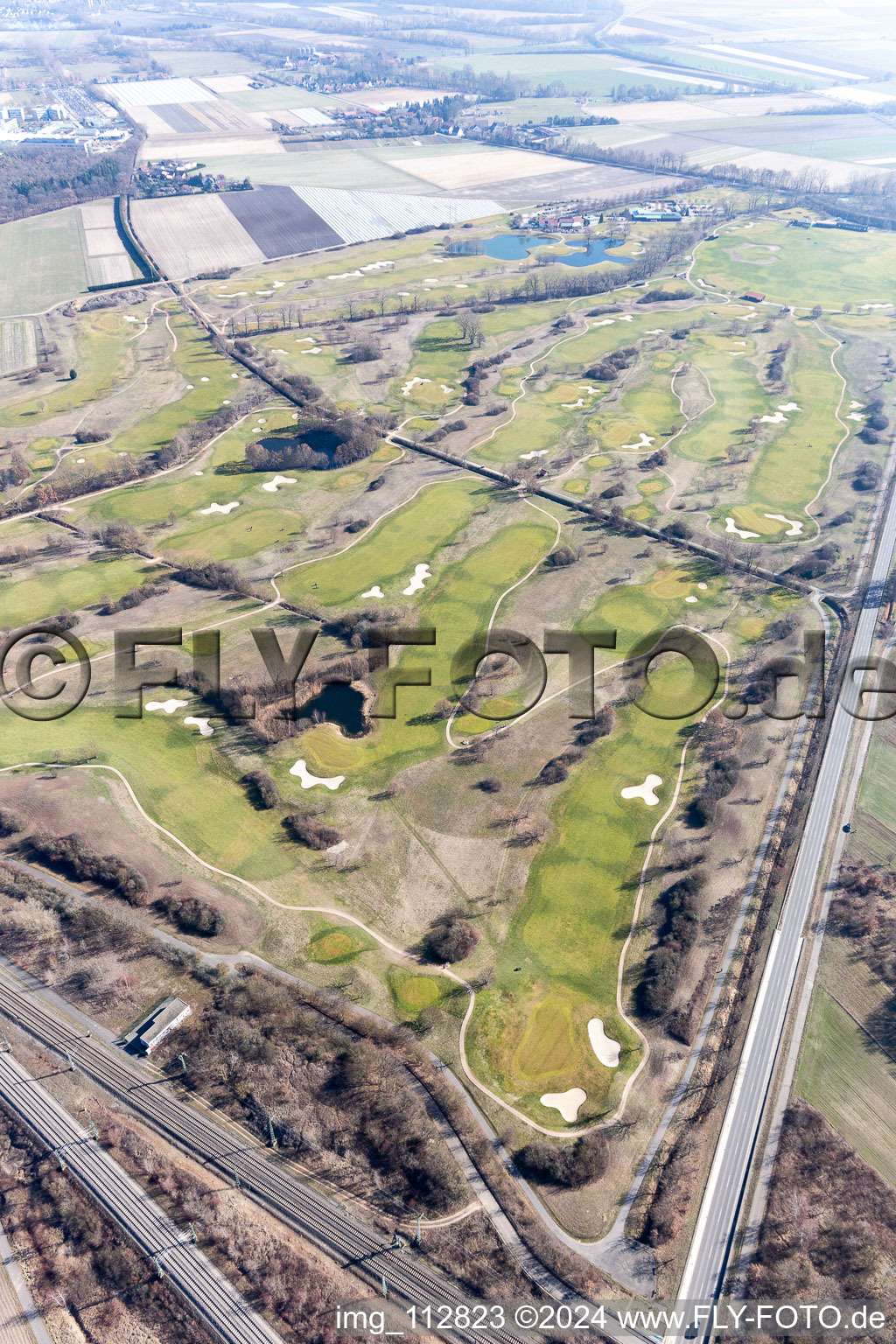 Vue oblique de Golf de Kurpfalz à Limburgerhof dans le département Rhénanie-Palatinat, Allemagne