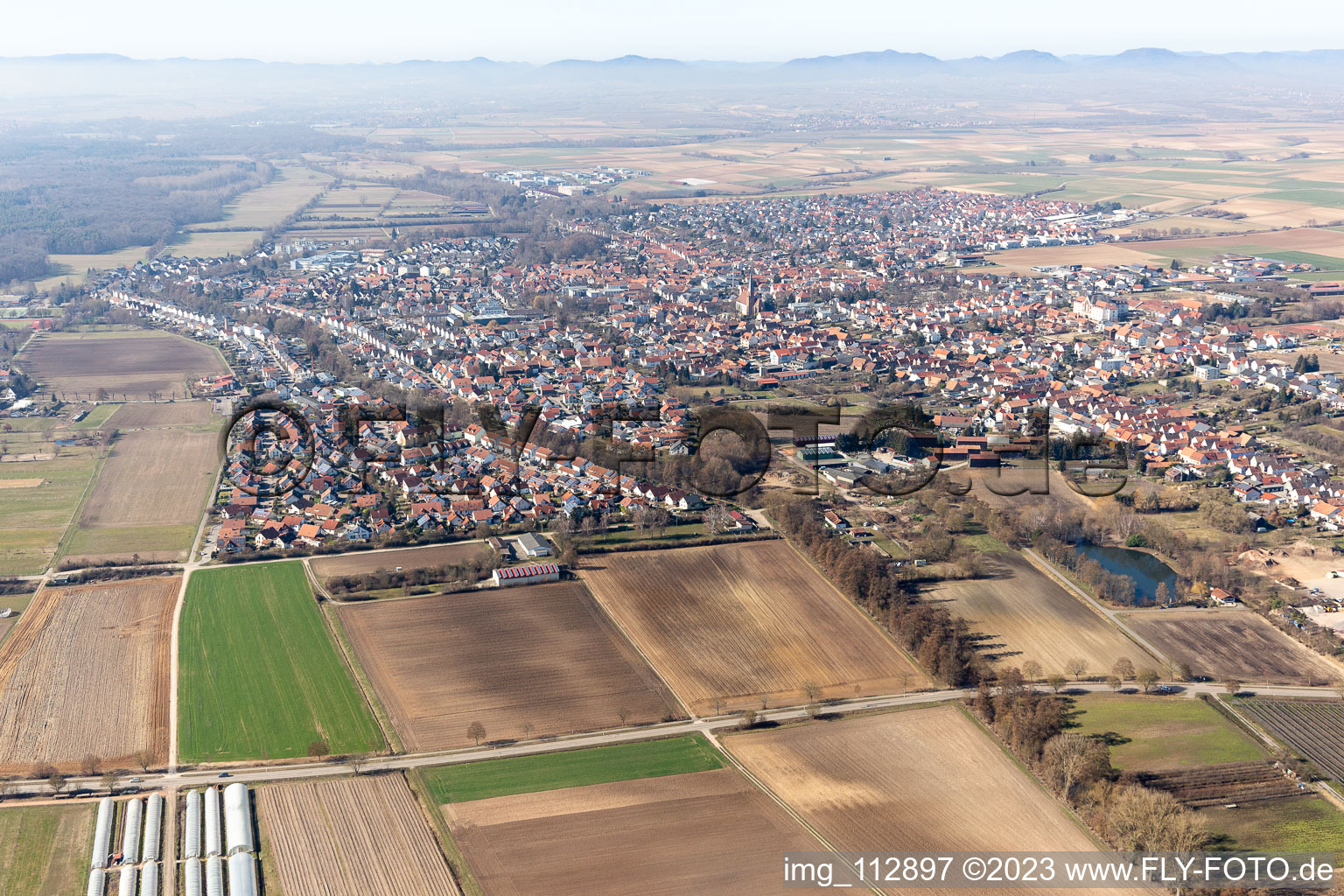 Quartier Herxheim in Herxheim bei Landau dans le département Rhénanie-Palatinat, Allemagne depuis l'avion