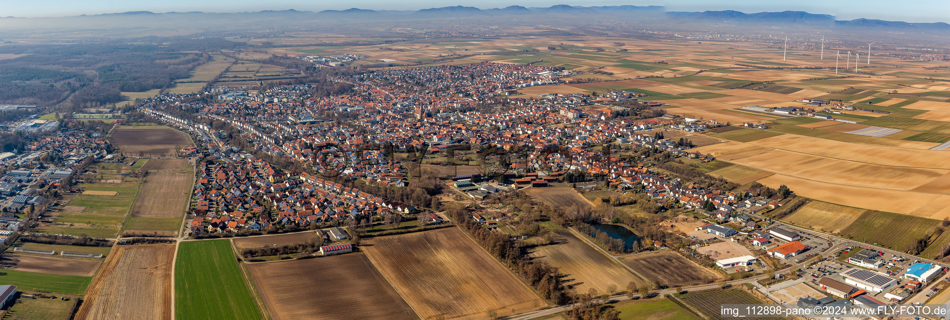 Vue aérienne de Perspective panoramique (Palatinat) à le quartier Herxheim in Herxheim bei Landau dans le département Rhénanie-Palatinat, Allemagne