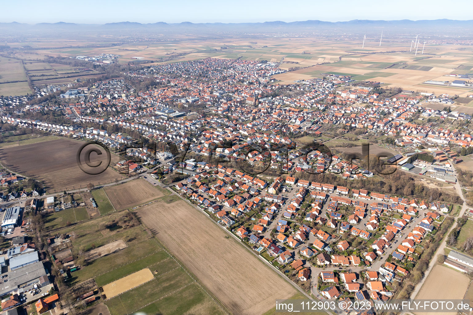 Quartier Herxheim in Herxheim bei Landau dans le département Rhénanie-Palatinat, Allemagne vue du ciel