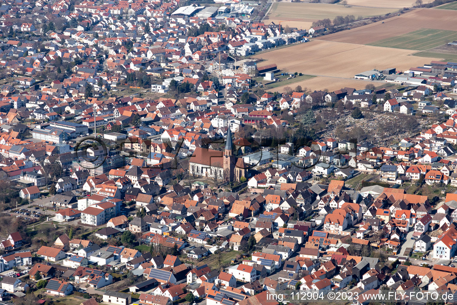 Enregistrement par drone de Quartier Herxheim in Herxheim bei Landau dans le département Rhénanie-Palatinat, Allemagne