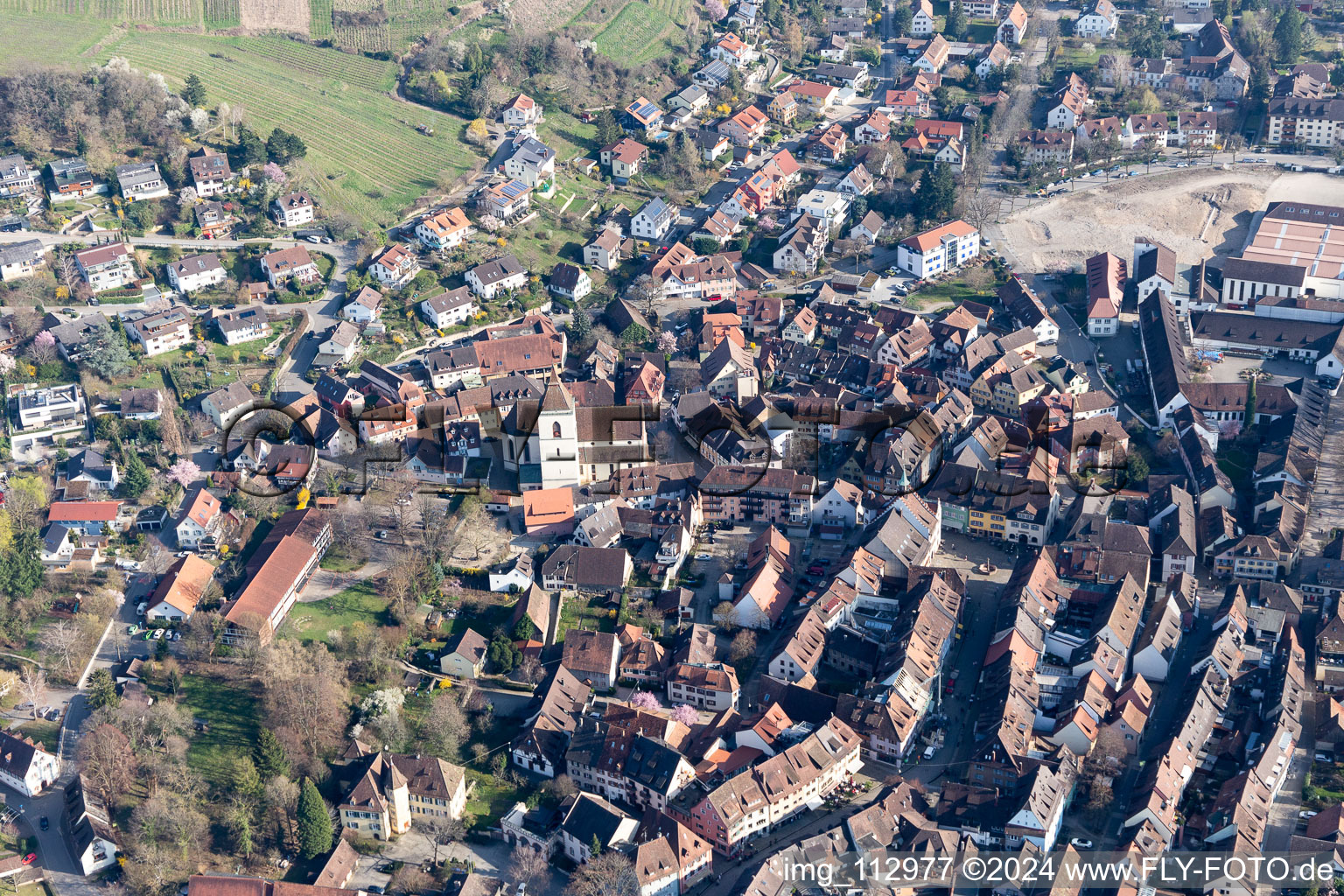 Vue aérienne de Staufen im Breisgau dans le département Bade-Wurtemberg, Allemagne