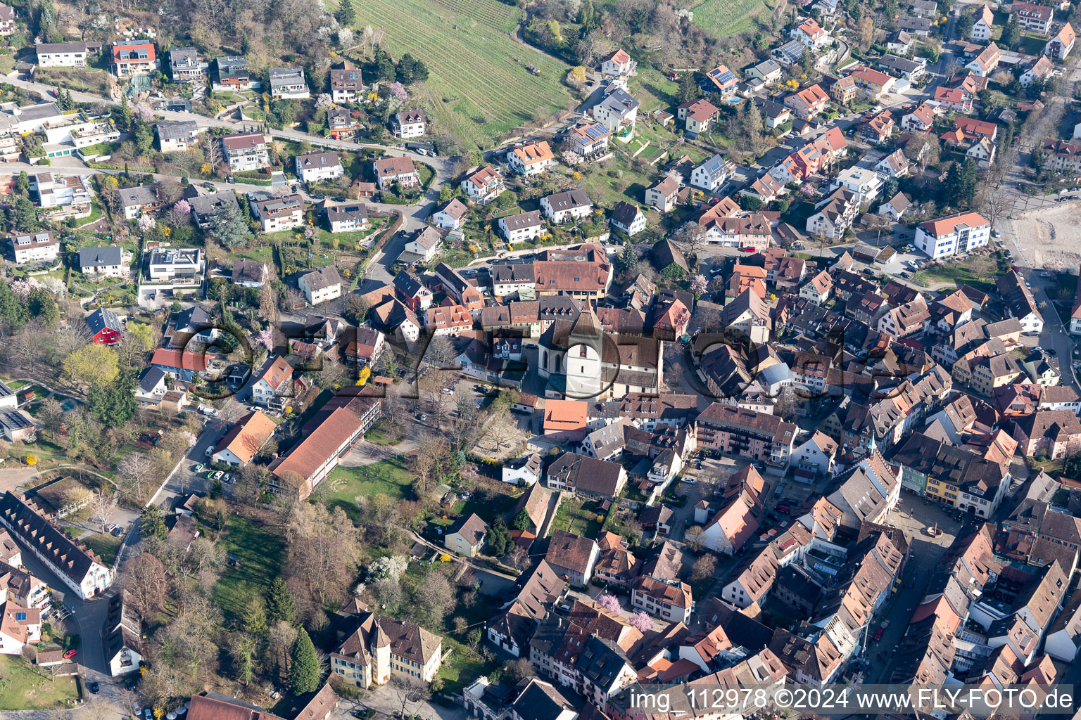 Photographie aérienne de Staufen im Breisgau dans le département Bade-Wurtemberg, Allemagne