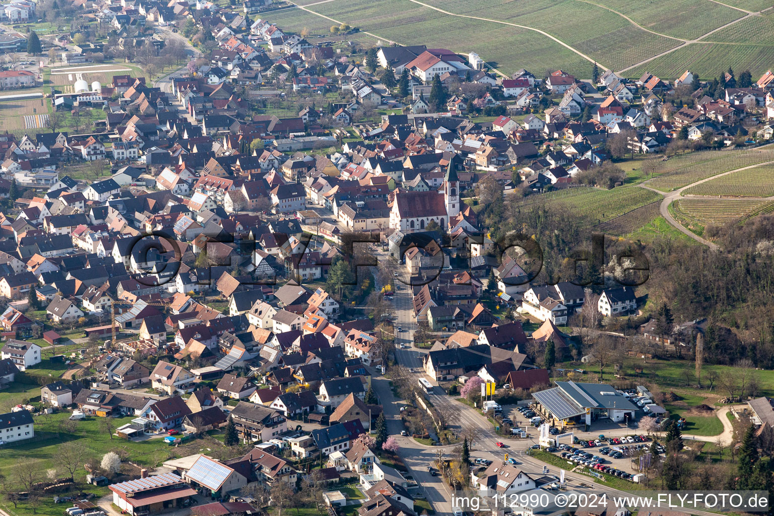 Vue aérienne de Quartier Ehrenstetten in Ehrenkirchen dans le département Bade-Wurtemberg, Allemagne