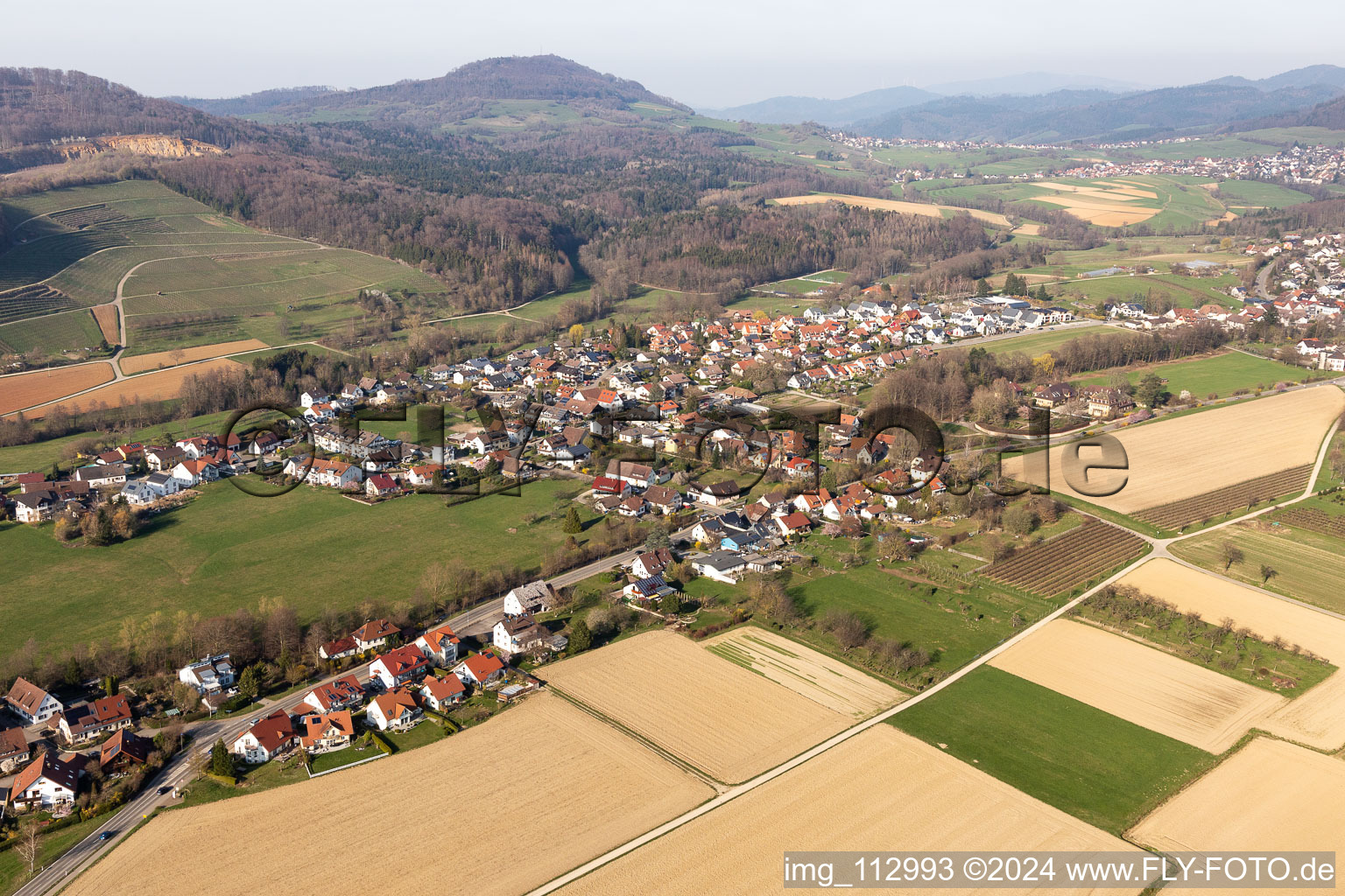 Vue aérienne de Bollschweil dans le département Bade-Wurtemberg, Allemagne