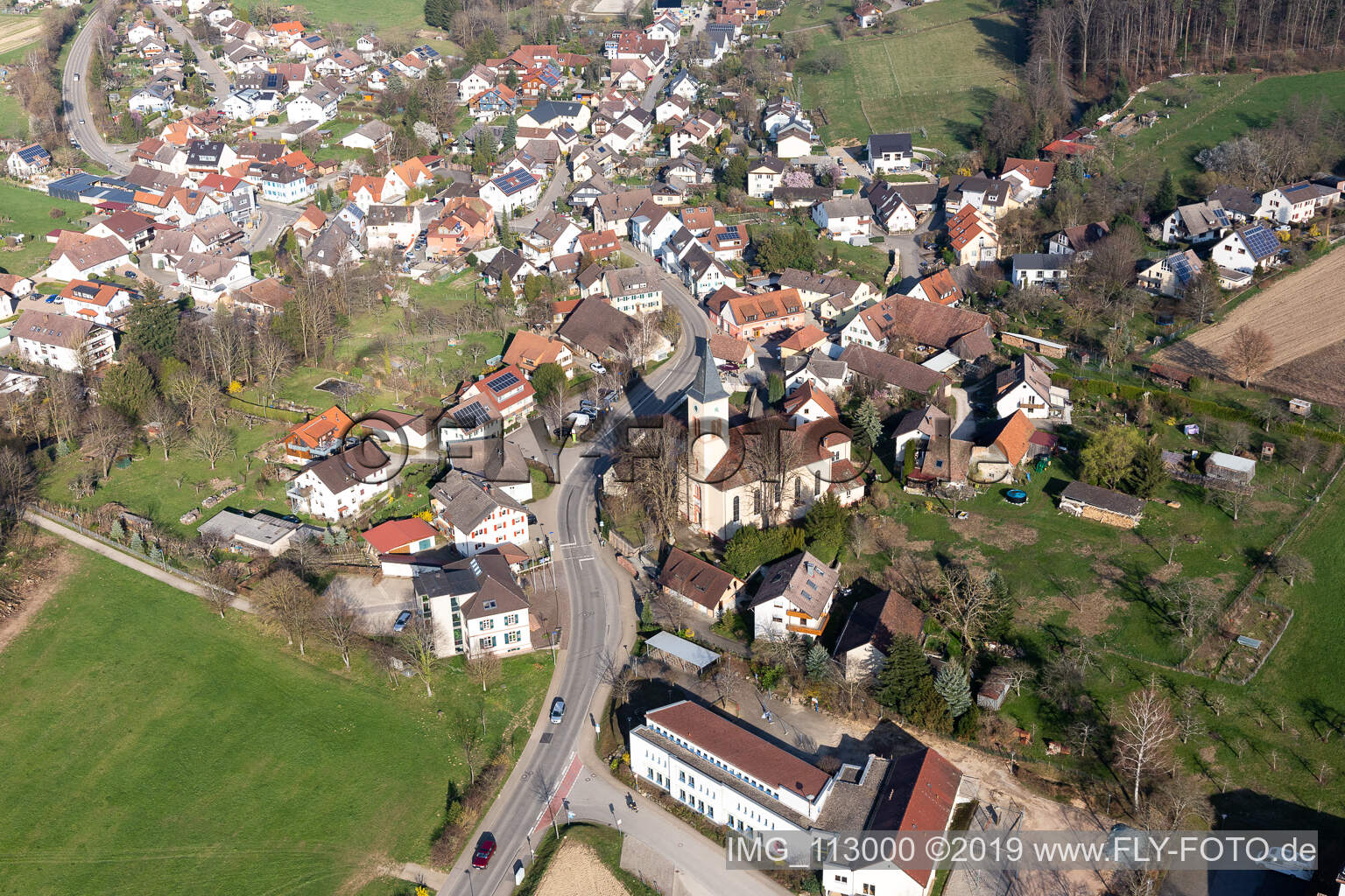 Vue aérienne de Hexentalstr à Bollschweil dans le département Bade-Wurtemberg, Allemagne