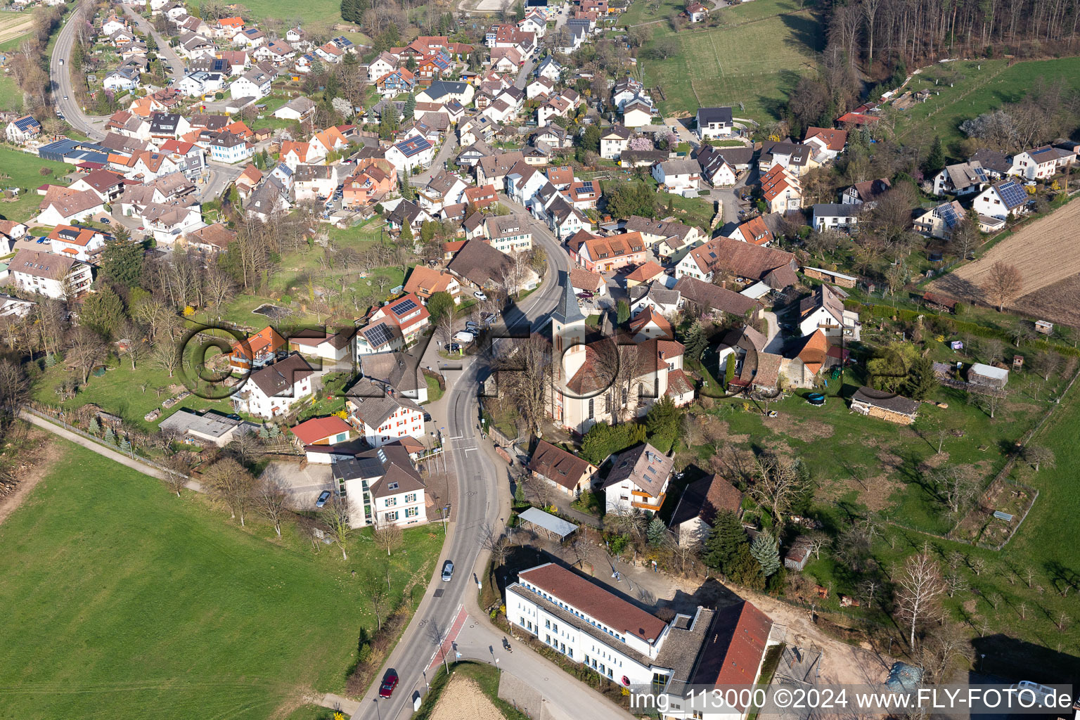 Vue aérienne de Hexentalstr à Bollschweil dans le département Bade-Wurtemberg, Allemagne