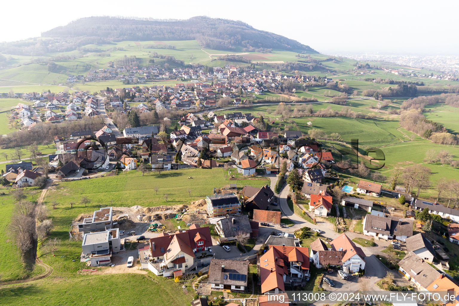 Vue oblique de Wittnau dans le département Bade-Wurtemberg, Allemagne