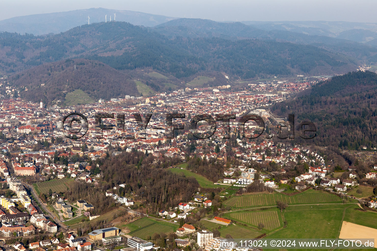 Vue aérienne de Wiehre à le quartier Unterwiehre-Süd in Freiburg im Breisgau dans le département Bade-Wurtemberg, Allemagne