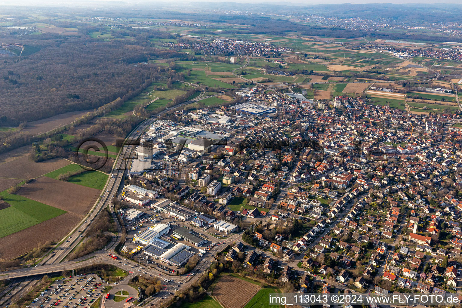 Vue aérienne de Gundelfingen dans le département Bade-Wurtemberg, Allemagne