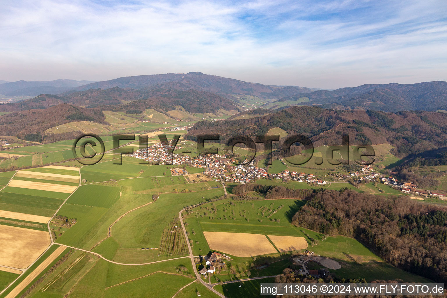 Vue aérienne de Heuweiler dans le département Bade-Wurtemberg, Allemagne