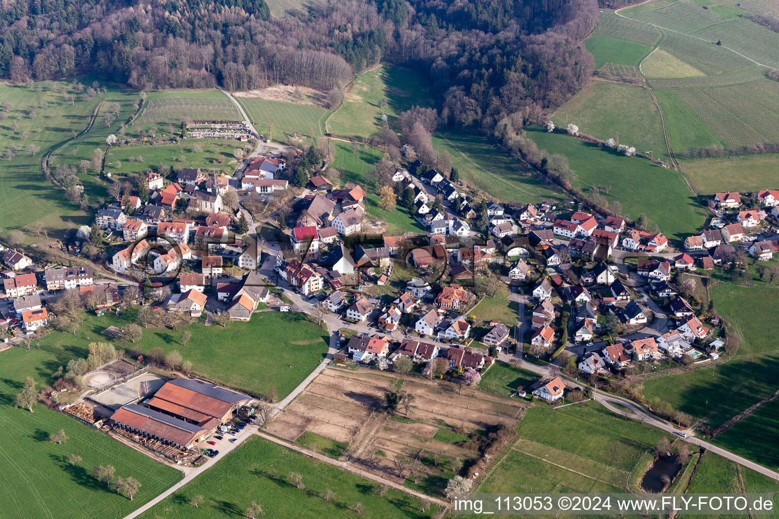 Vue aérienne de Quartier Vorderheuweiler in Heuweiler dans le département Bade-Wurtemberg, Allemagne