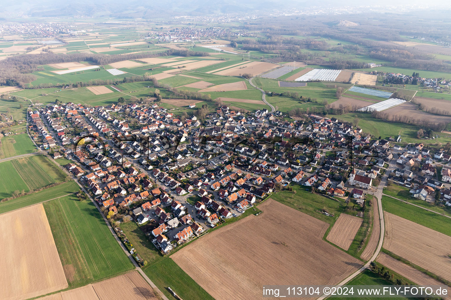 Vue aérienne de Reute dans le département Bade-Wurtemberg, Allemagne