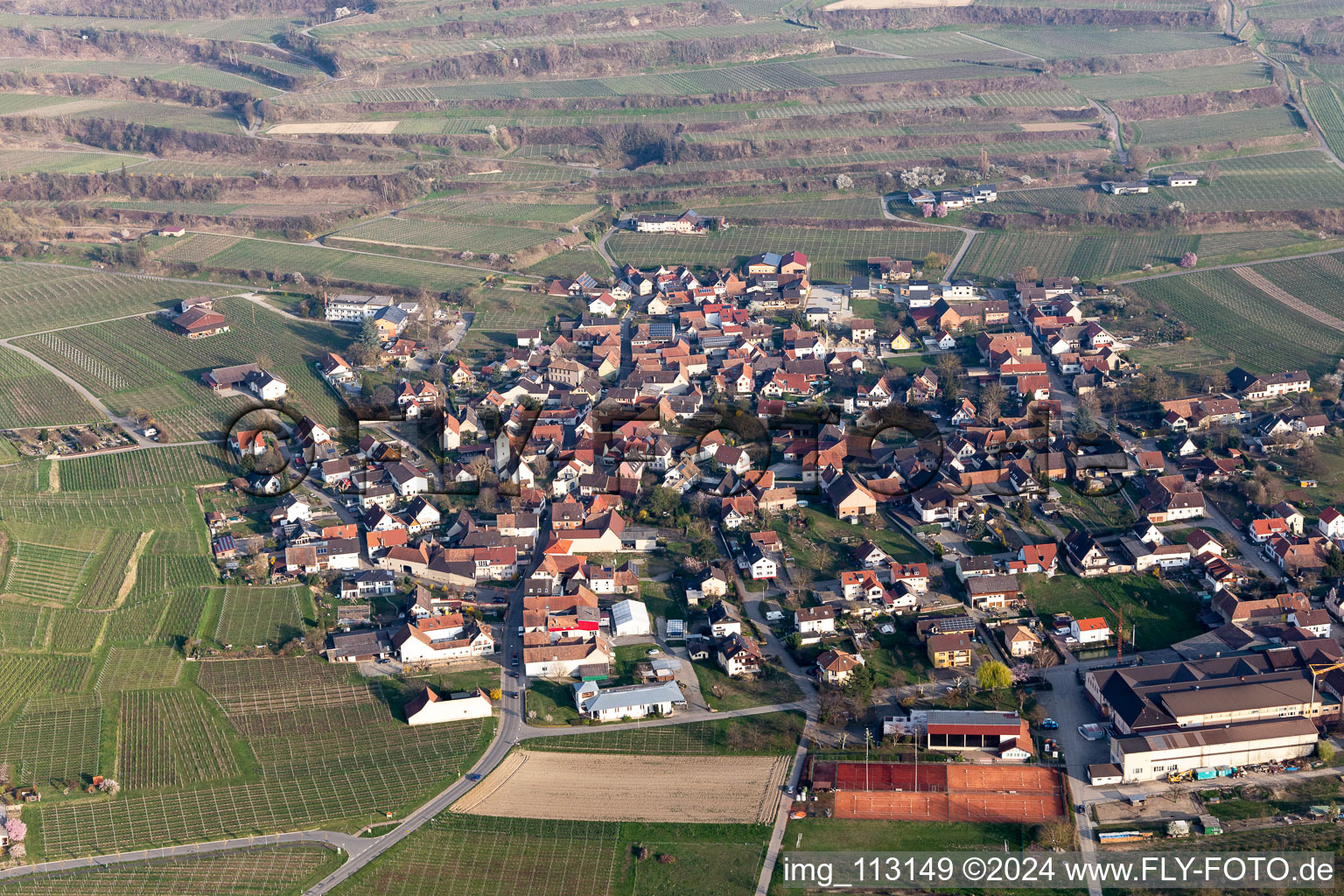 Photographie aérienne de Quartier Bischoffingen in Vogtsburg im Kaiserstuhl dans le département Bade-Wurtemberg, Allemagne