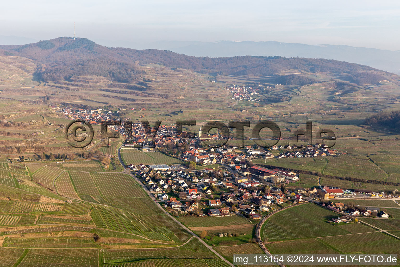 Vogtsburg im Kaiserstuhl dans le département Bade-Wurtemberg, Allemagne d'en haut