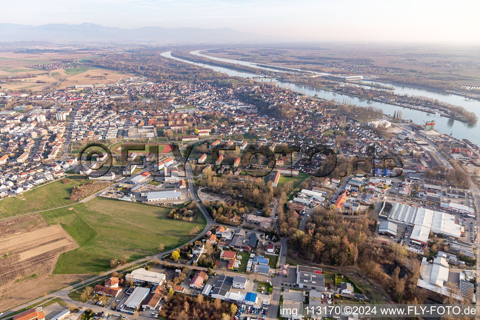 Breisach am Rhein dans le département Bade-Wurtemberg, Allemagne d'en haut