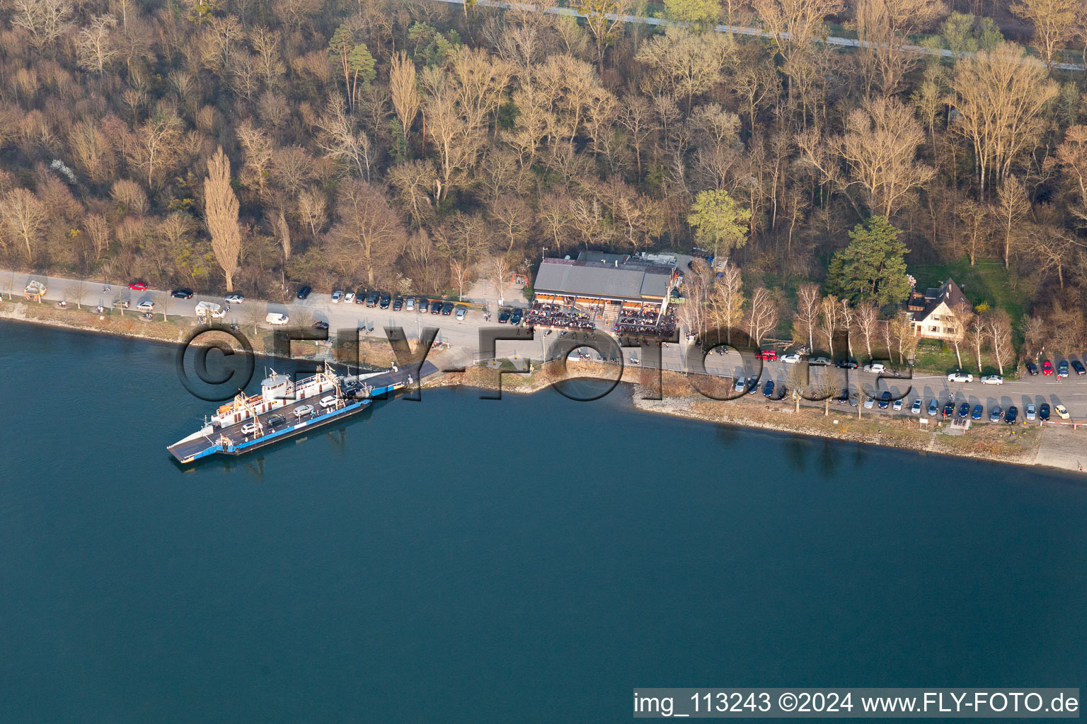 Vue oblique de Neupotz dans le département Rhénanie-Palatinat, Allemagne