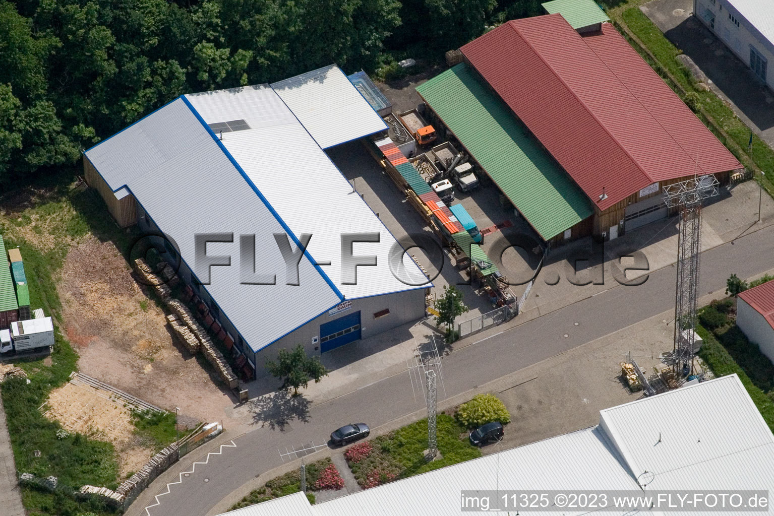 Zone industrielle de Gäxwald à le quartier Herxheim in Herxheim bei Landau dans le département Rhénanie-Palatinat, Allemagne depuis l'avion