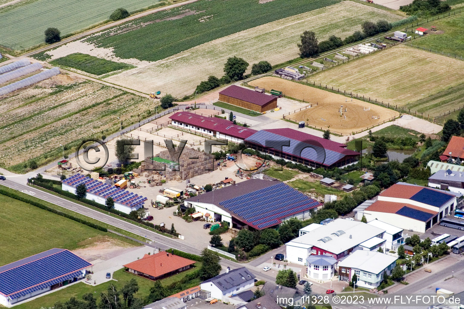 Photographie aérienne de Écurie équestre Feuilles de Chêne à le quartier Herxheim in Herxheim bei Landau dans le département Rhénanie-Palatinat, Allemagne