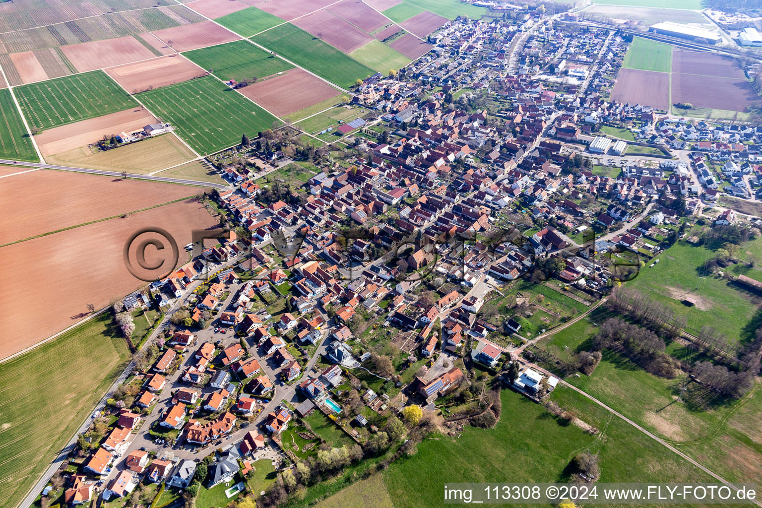 Rohrbach dans le département Rhénanie-Palatinat, Allemagne vue du ciel