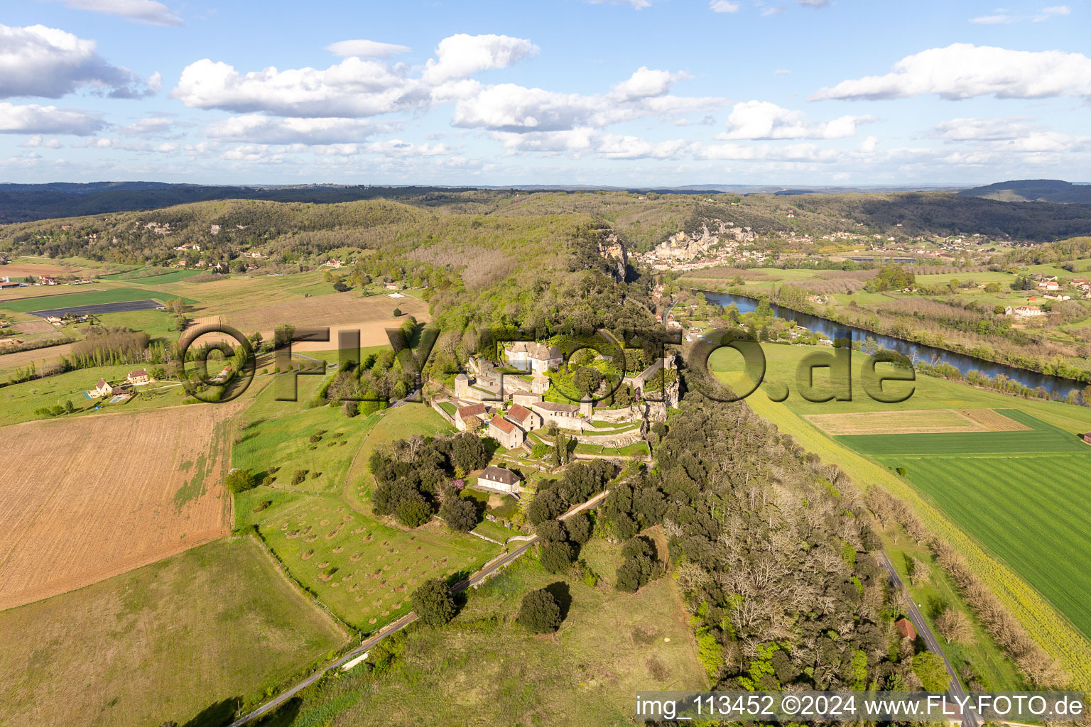 Photographie aérienne de Parc du château de Marqueyssac Château au dessus de la Dordogne à Vézac à Vézac dans le département Dordogne, France