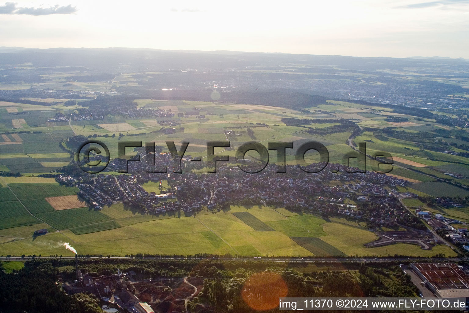 Vue oblique de Tuningen dans le département Bade-Wurtemberg, Allemagne