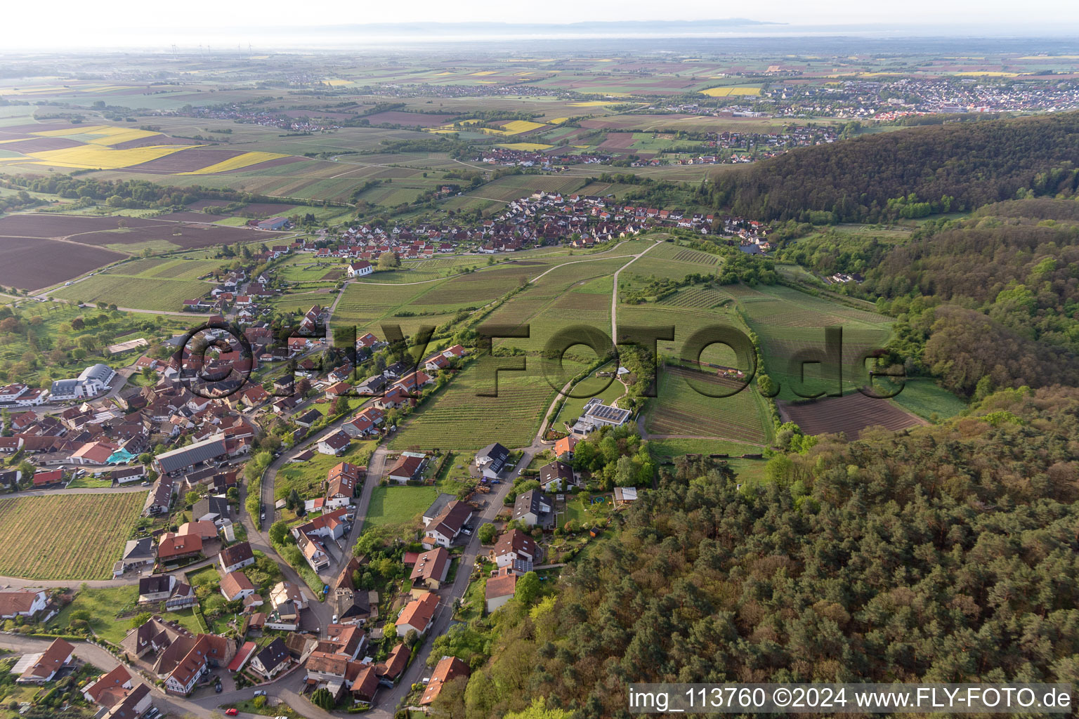 Quartier Gleiszellen in Gleiszellen-Gleishorbach dans le département Rhénanie-Palatinat, Allemagne d'en haut