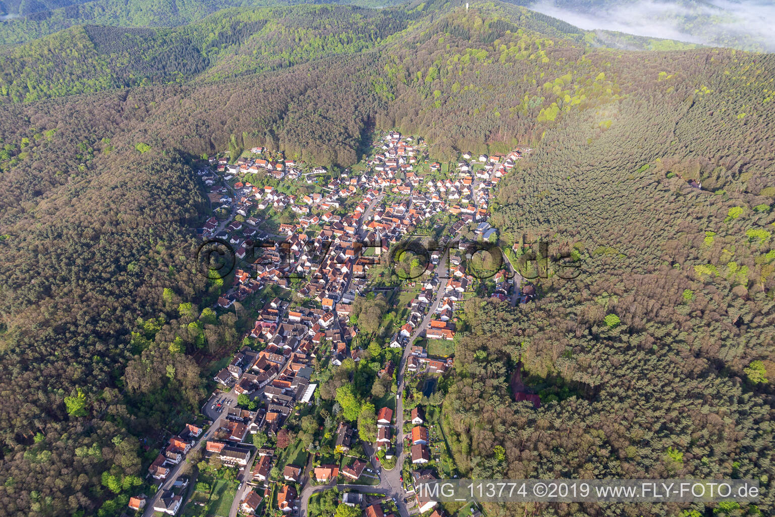 Photographie aérienne de Dörrenbach dans le département Rhénanie-Palatinat, Allemagne