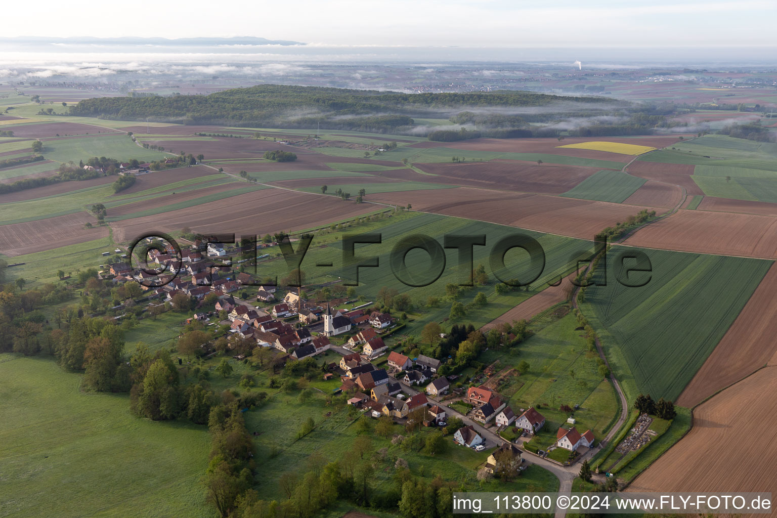 Vue oblique de Cleebourg dans le département Bas Rhin, France