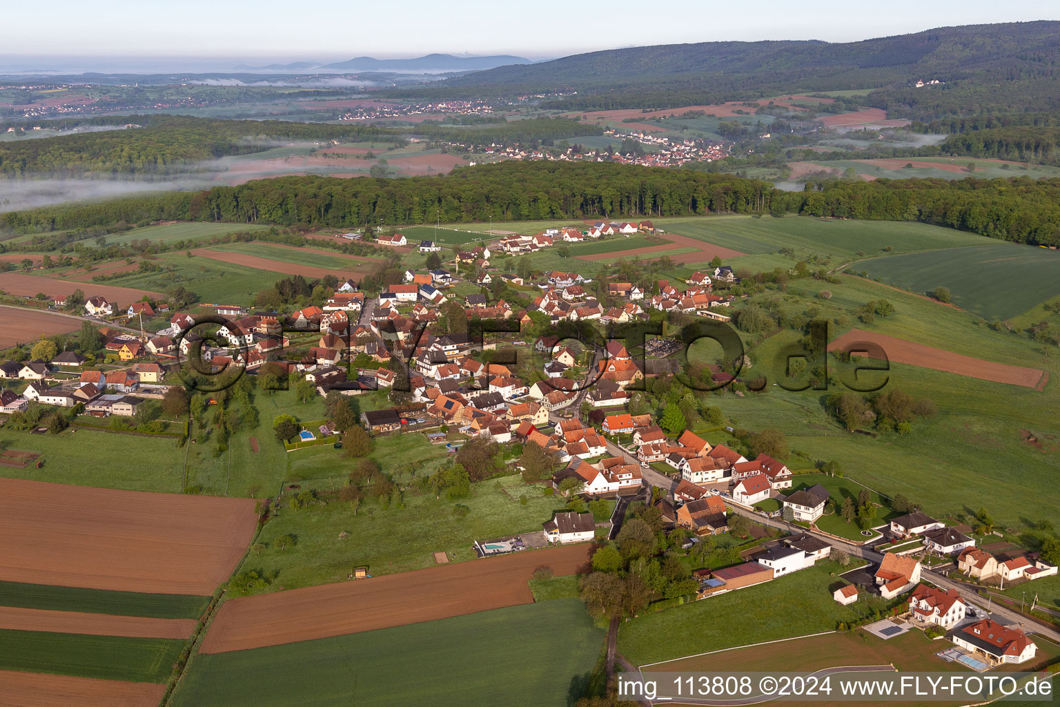 Memmelshoffen dans le département Bas Rhin, France vue d'en haut