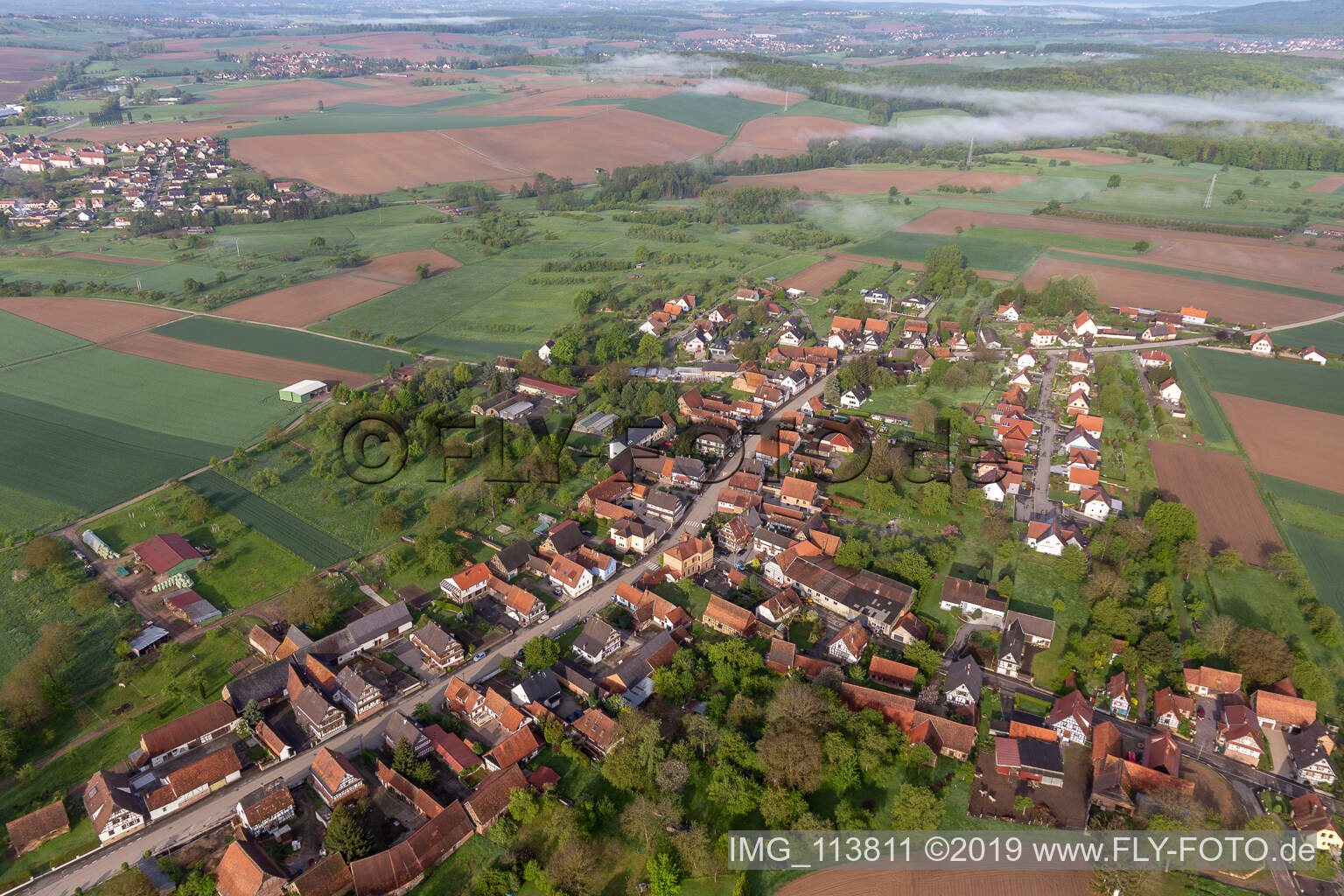 Image drone de Retschwiller dans le département Bas Rhin, France