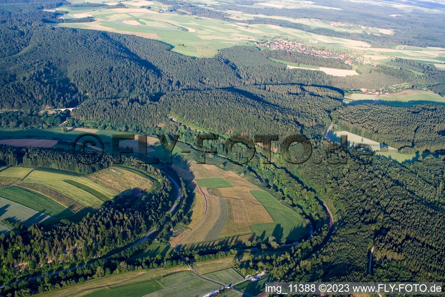 Vue aérienne de Naufrage du Danube à Immendingen dans le département Bade-Wurtemberg, Allemagne